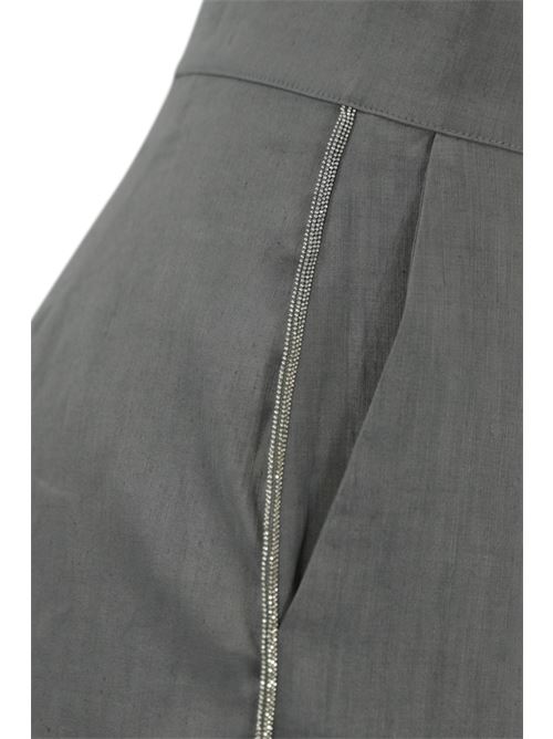 Pantalone in lino stretch delave' D. Exterior | 6072413ARD